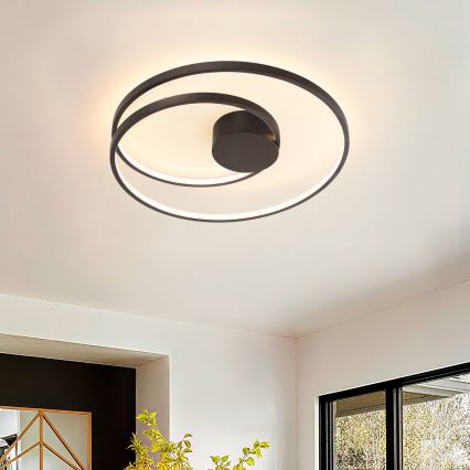 Brilagi - LED fényerőszabályozható mennyezeti lámpatest TWISTER LED/48W/230V 3000–6000K Ø 50 cm fekete + távirányító