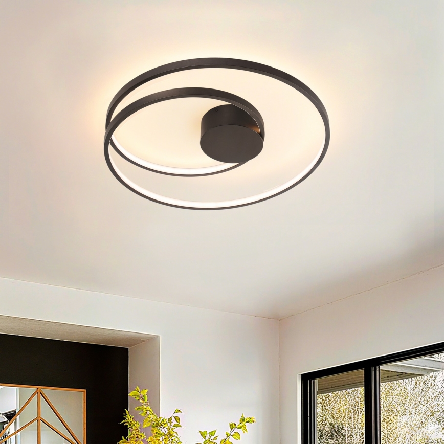 Brilagi - LED fényerőszabályozható mennyezeti lámpatest TWISTER LED/48W/230V 3000–6000K Ø 50 cm fekete + távirányító