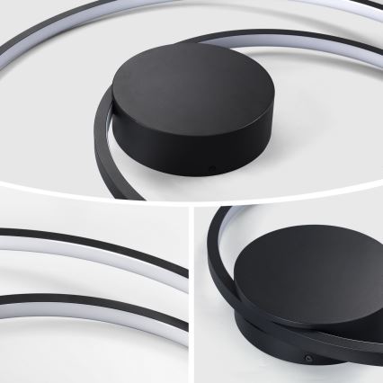 Brilagi - LED fényerőszabályozható mennyezeti lámpatest TWISTER LED/48W/230V 3000–6000K Ø 50 cm fekete + távirányító
