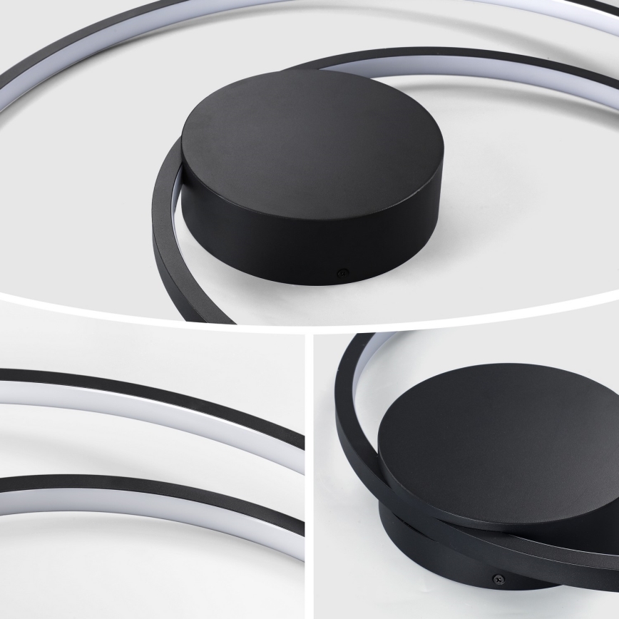 Brilagi - LED fényerőszabályozható mennyezeti lámpatest TWISTER LED/48W/230V 3000–6000K Ø 50 cm fekete + távirányító