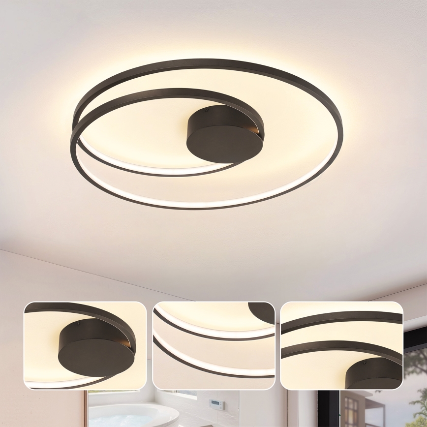 Brilagi - Dimmelhető LED mennyezeti lámpa TWISTER LED/75W/230V 3000-6000K át. 70 cm fekete + távirányító