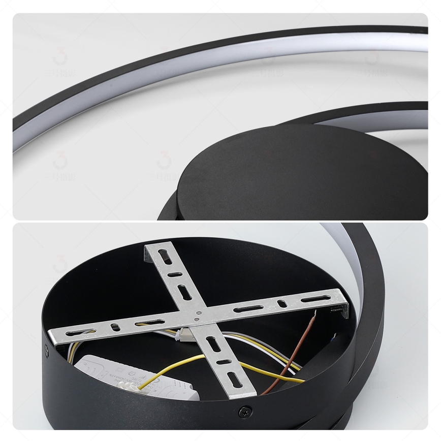 Brilagi - Dimmelhető LED mennyezeti lámpa TWISTER LED/75W/230V 3000-6000K át. 70 cm fekete + távirányító