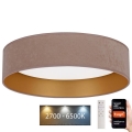 Brilagi - LED dimmelhető mennyezeti lámpa VELVET SMART LED/36W/230V átm. 55 cm 2700-6500K Wi-Fi Tuya bézs/arany + távirányító