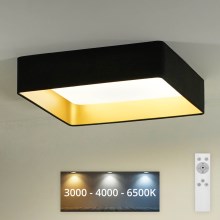 Brilagi - LED Dimmelhető mennyezeti lámpa VELVET SQUARE LED/24W/230V 3000/4000/6500K + távirányítás fekete