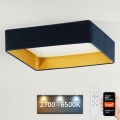 Brilagi - LED dimmelhető mennyezeti lámpa VELVET SQUARE SMART LED/36W/230V 60x60 cm 2700-6500K Wi-Fi Tuya + távirányító sötétkék