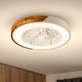 Brilagi - LED dimmelhető mennyezeti lámpa ventilátorral LED/30W/230V 3000-6500K fehér/tölgy + távirányító