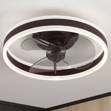 Brilagi - LED dimmelhető mennyezeti lámpa ventilátorral LED/30W/230V 3000-6500K fekete + távirányító