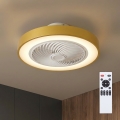 Brilagi - LED dimmelhető mennyezeti lámpa ventilátorral LED/38W/230V 3000-6500K átm. 50 cm arany + távirányító