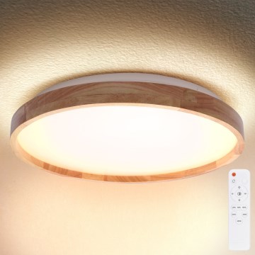 Brilagi - LED dimmelhető mennyezeti lámpatest ALSON LED/72W/230V 3000-6500K tölgy átm. 78 cm + távirányító