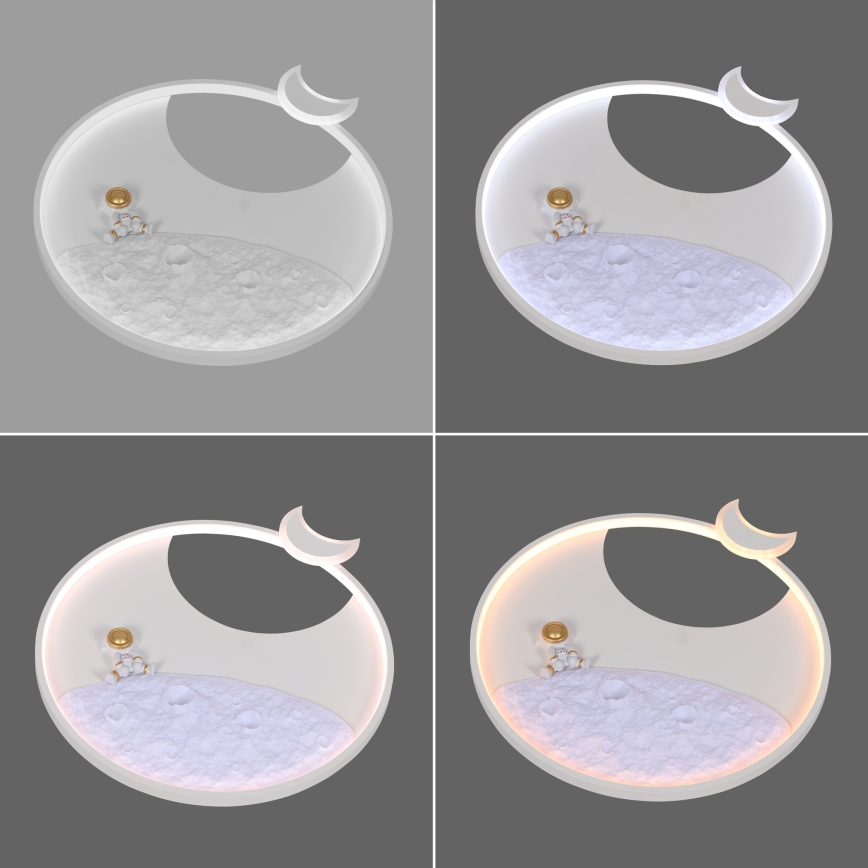 Brilagi - LED Fényerőszabályozható gyermek mennyezeti lámpa ASTRO LED/20W/230V átm. 50 cm 3000-6000K űrhajós + távirányító