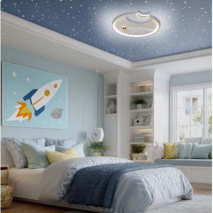 Brilagi - LED Fényerőszabályozható gyermek mennyezeti lámpa ASTRO LED/20W/230V átm. 50 cm 3000-6000K űrhajós + távirányító
