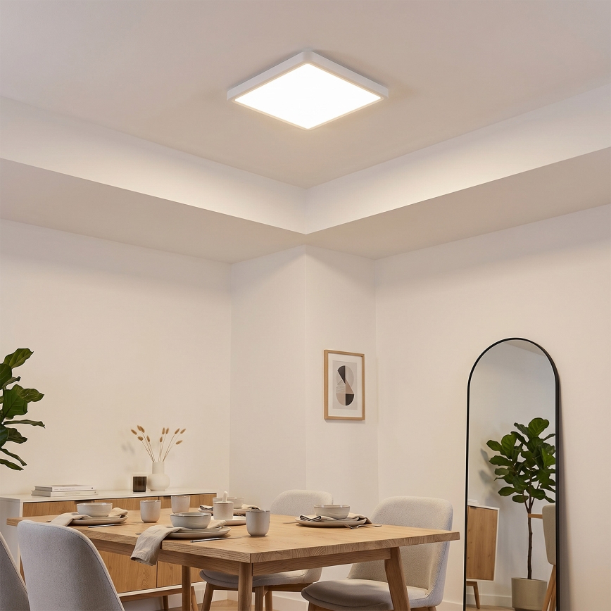 Brilagi - LED fényerőszabályozható mennyezeti lámpa ESTELA SQUARE LED/36W/230V 3000-6500K 31x31 cm fehér + távirányító