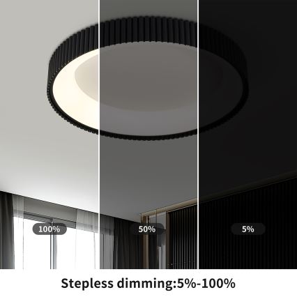 Brilagi - LED fényerőszabályozható mennyezeti lámpa FALCON MODERN LED/54W/230V 3000-6500K átm. 60 cm fekete + távirányító