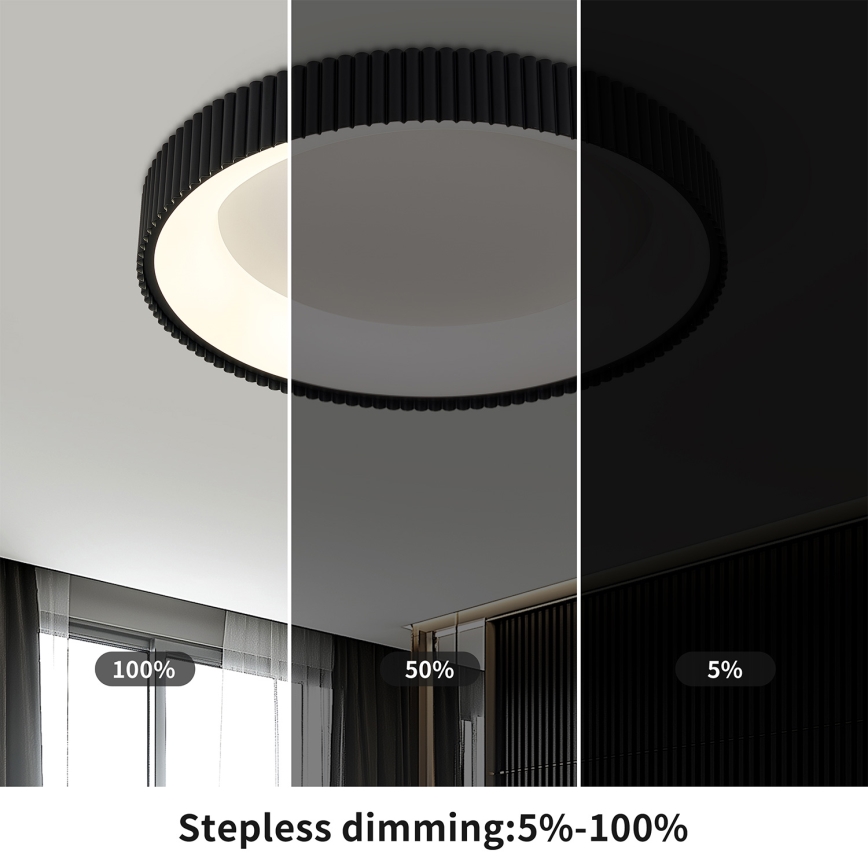 Brilagi - LED fényerőszabályozható mennyezeti lámpa FALCON MODERN LED/54W/230V 3000-6500K átm. 60 cm fekete + távirányító