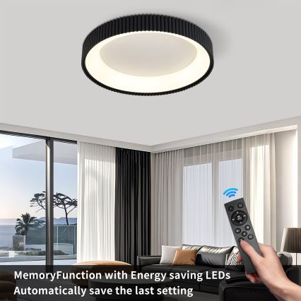 Brilagi - LED fényerőszabályozható mennyezeti lámpa FALCON MODERN LED/54W/230V 3000-6500K átm. 60 cm fekete + távirányító