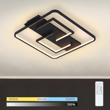 Brilagi - LED dimmelhető mennyezeti lámpatest FLARE LED/34W/230V 3000-6000K 48x48 cm fekete + távirányító