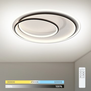 Brilagi - LED dimmelhető mennyezeti lámpatest FLARE LED/38W/230V 3000-6000K átm. 48 cm fekete/fehér + távirányító
