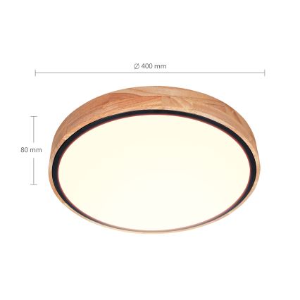 Brilagi - LED fényerőszabályozható mennyezeti lámpa GLORIA LED/48W/230V 3000-6500K tölgy átm. 40 cm + távirányító