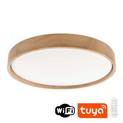 Brilagi - LED-dimmelhető mennyezeti lámpa MANAROLA SMART LED/36W/230V 3000–6000K Wi-Fi Tuya Beacon átm. 51 cm tölgy + távirányító
