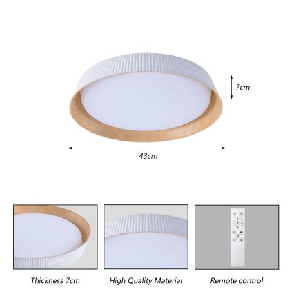Brilagi - Dimmelhető LED mennyezeti lámpatest ORINO LED/54W/230V 3000-6000K fehér átm. 43 cm + távirányító