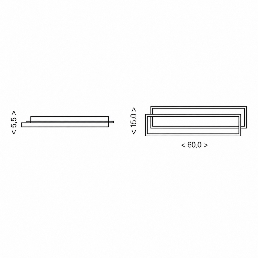 BRILAGI - LED dimmelhető mennyezeti lámpa OUTLINE LED/66W/230V 3000-6000K 15x60 cm fehér/fekete + távirányító