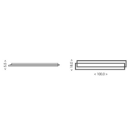 Brilagi - Dimmelhető LED mennyezeti lámpatest OUTLINE LED/90W/230V 3000-6000K 18x100 cm fehér/fekete + távirányító