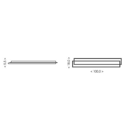 Brilagi - Dimmelhető LED mennyezeti lámpatest OUTLINE LED/90W/230V 3000-6000K 18x100 cm fehér/fekete + távirányító