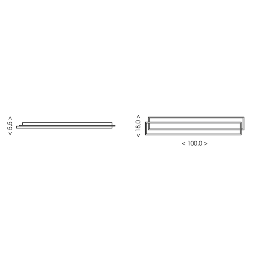 Brilagi - Dimmelhető LED mennyezeti lámpatest OUTLINE LED/90W/230V 3000-6000K 18x100 cm fehér/fekete + távirányító