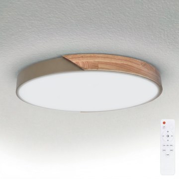 BRILAGI - LED dimmelhető mennyezeti lámpatest PILANA LED/60W/230V 3000-6500K tölgy/bézs átmérő: 60 cm + távirányító