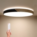 BRILAGI - LED dimmelhető mennyezeti lámpatest PILANA LED/72W/230V 3000-6500K tölgy/fekete Ø 80 cm + távirányító