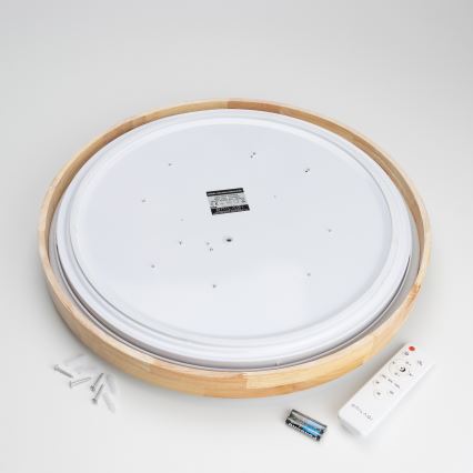 Brilagi - PINE dimmelhető LED mennyezeti lámpa LED/60W/230V fa Ø 52 cm 3000–6500 K + távirányítóval