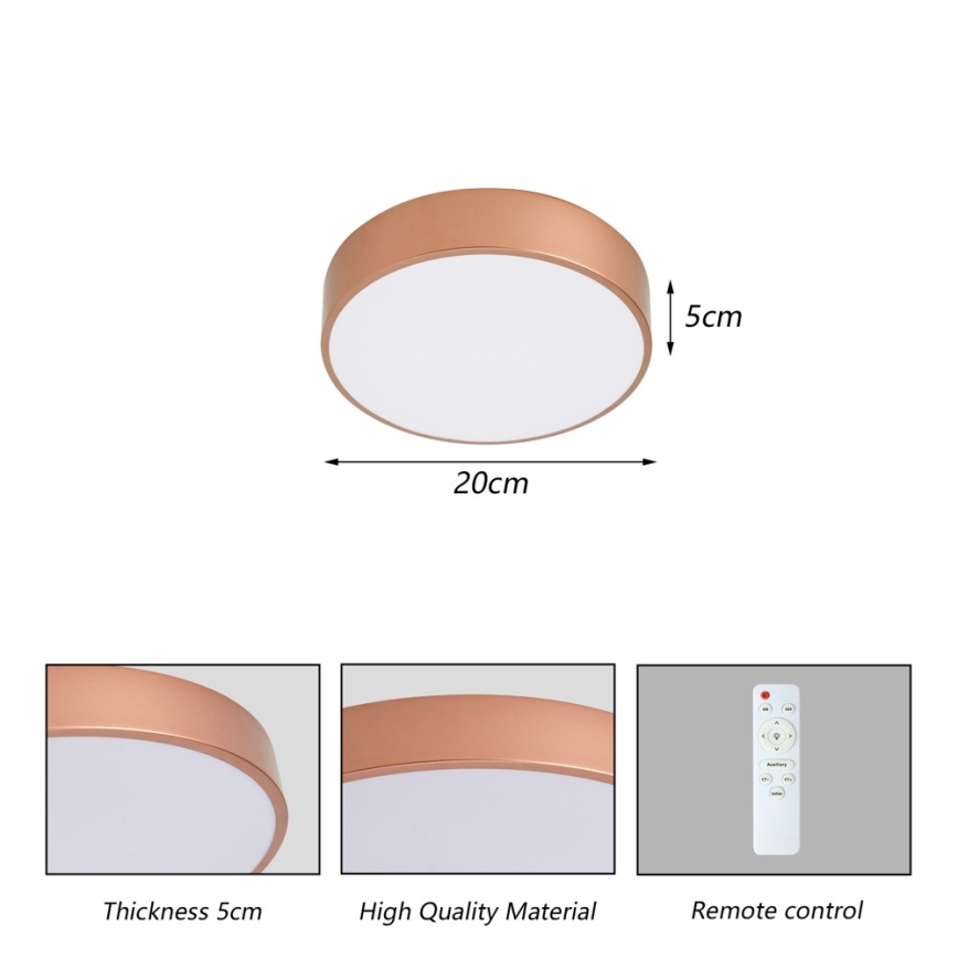 Brilagi - fényerőszabályozható POOL LED mennyezeti lámpatest LED/24W/230V 3000-6000K átm. 20 cm bronz színű + távirányító