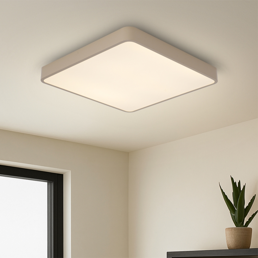 Brilagi - Dimmelhető LED mennyezeti lámpatest POOL LED/36W/230V 3000-6000K 40x40 cm bézs + távirányítóval