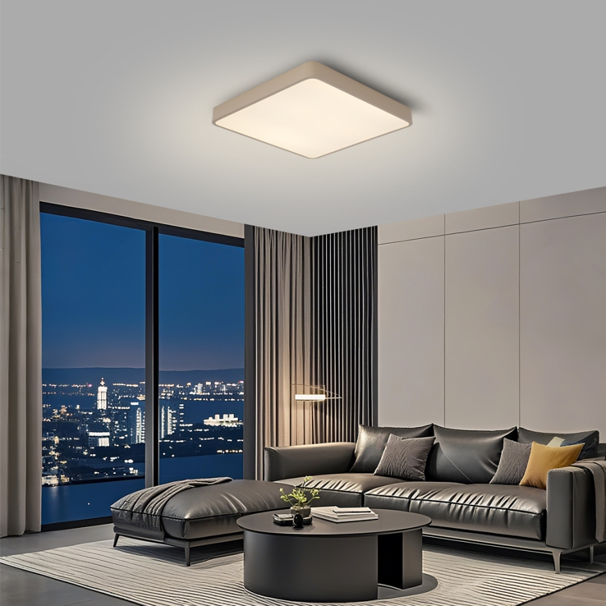 Brilagi - Dimmelhető LED mennyezeti lámpatest POOL LED/36W/230V 3000-6000K 40x40 cm bézs + távirányítóval