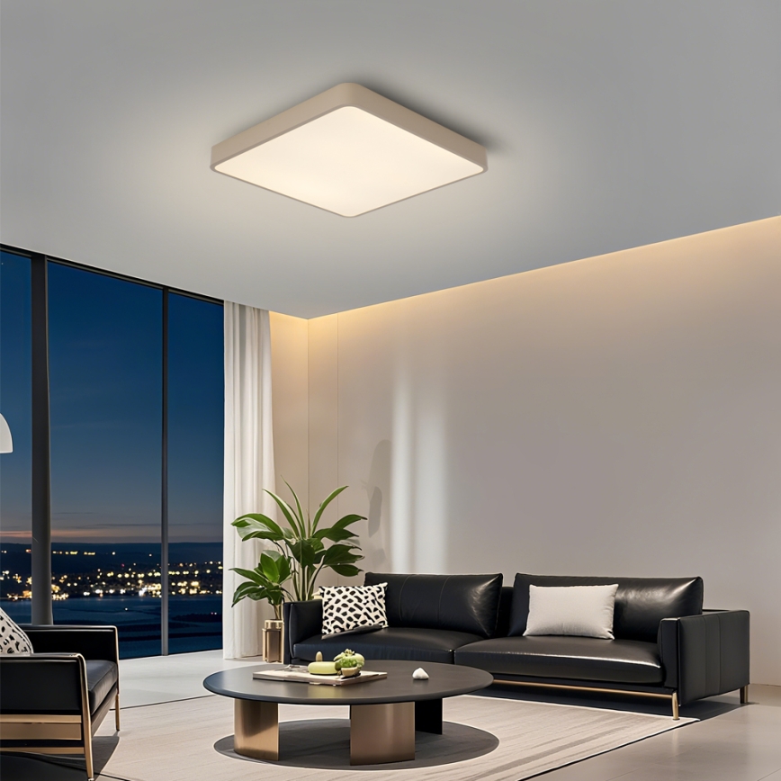 Brilagi - Dimmelhető LED mennyezeti lámpatest POOL LED/36W/230V 3000-6000K 40x40 cm bézs + távirányítóval