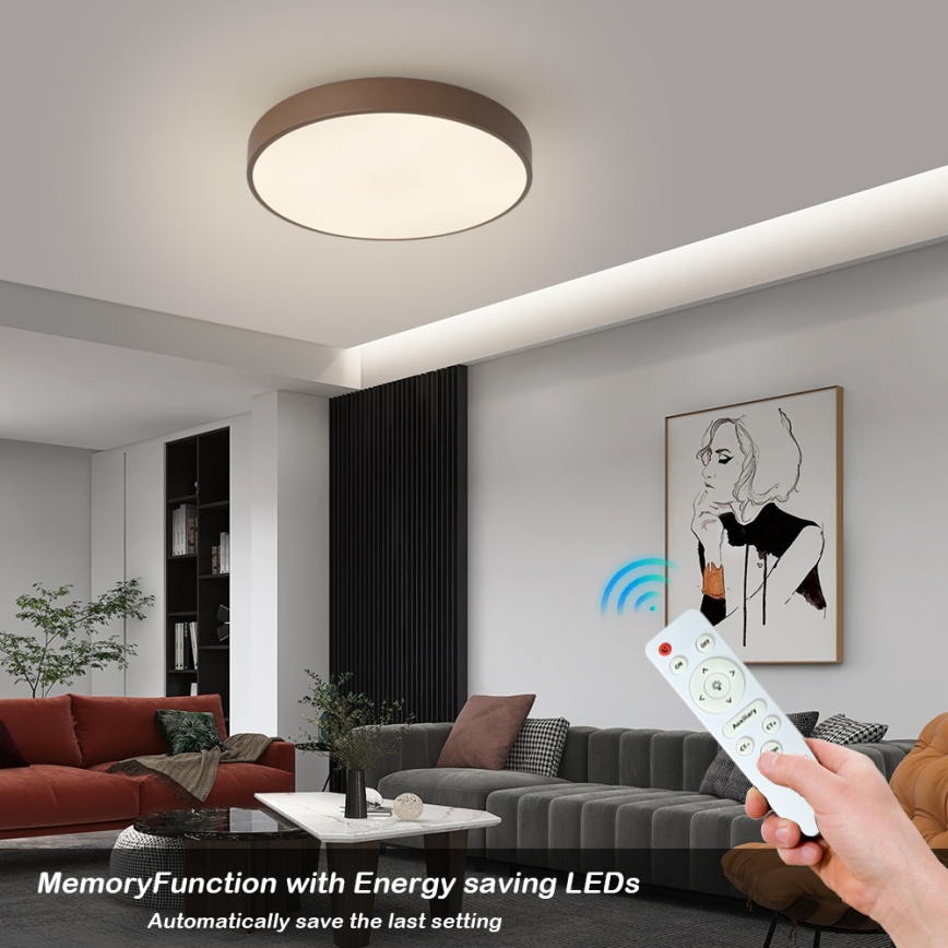Brilagi - POOL LED dimmelhető mennyezeti lámpa/48W/230V 3000–6000K átm. 40 cm barna + távirányító