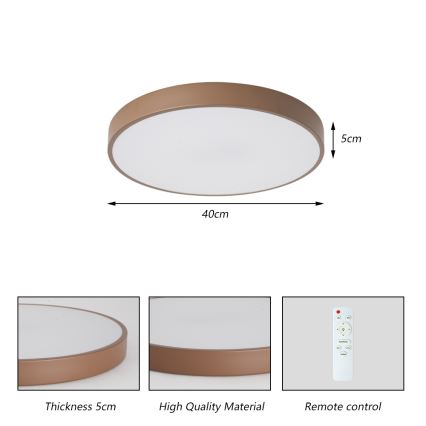 Brilagi - POOL LED dimmelhető mennyezeti lámpa/48W/230V 3000–6000K átm. 40 cm barna + távirányító