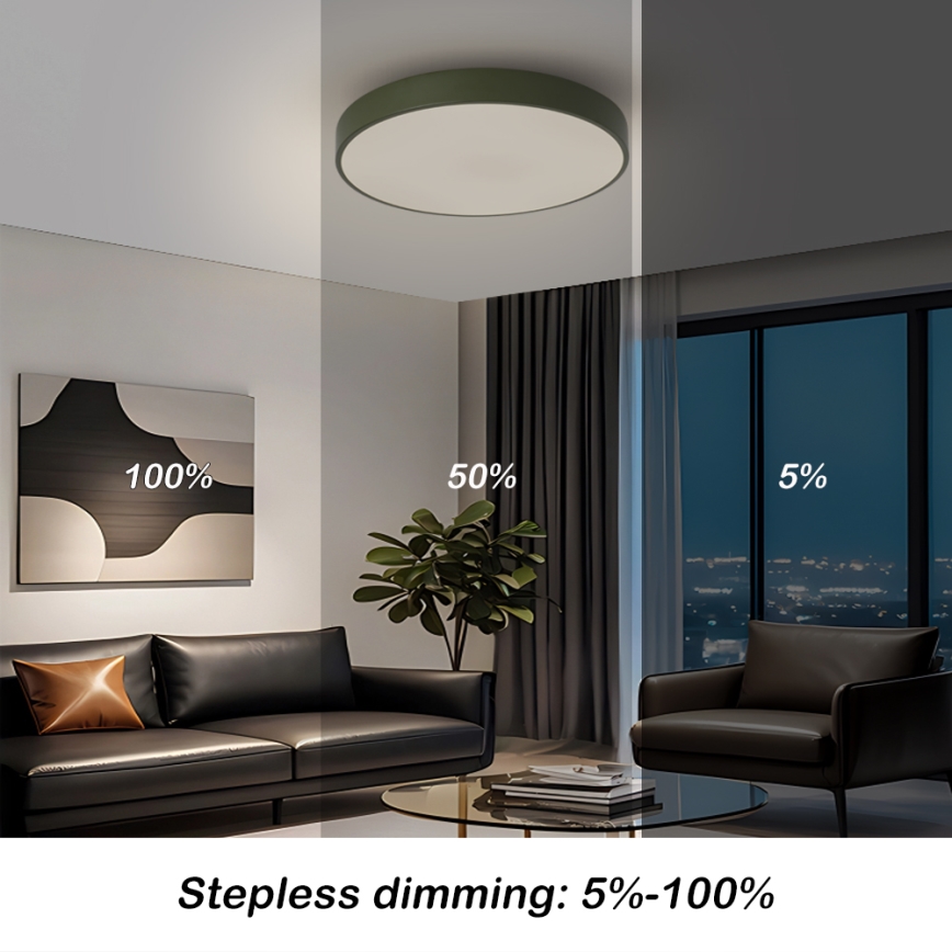Brilagi - POOL LED dimmelhető mennyezeti lámpatest LED/48W/230V 3000-6000K átmérő 40 cm zöld + távirányító