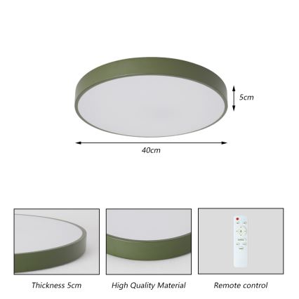 Brilagi - POOL LED dimmelhető mennyezeti lámpatest LED/48W/230V 3000-6000K átmérő 40 cm zöld + távirányító