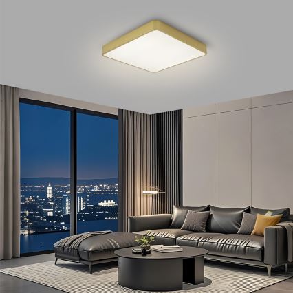 Brilagi - LED fényerőszabályozható mennyezeti lámpatest POOL LED/48W/230V 3000-6000K 50x50 cm aranyszínű + távirányító