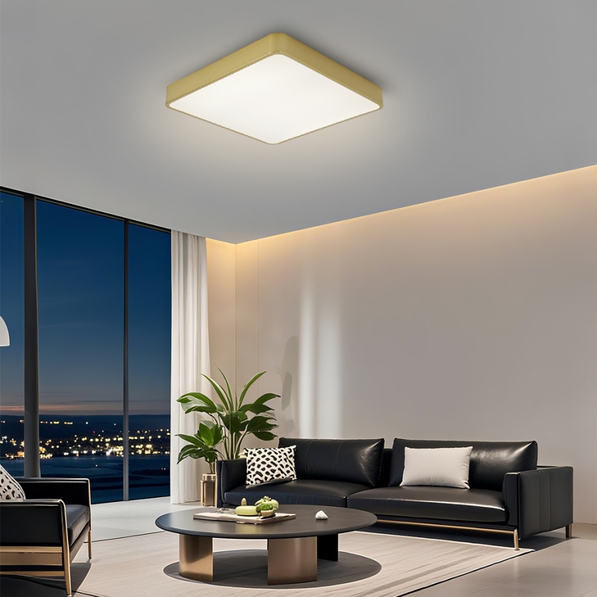 Brilagi - LED fényerőszabályozható mennyezeti lámpatest POOL LED/48W/230V 3000-6000K 50x50 cm aranyszínű + távirányító