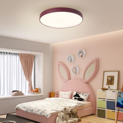 Brilagi - Fényerőszabályozható POOL mennyezeti LED lámpatest, LED/60W/230V, 3000-6000K, átmérő 60 cm, bordó + távirányító