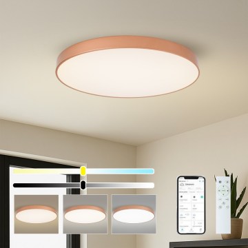 Brilagi - LED dimmelhető mennyezeti lámpatest POOL SMART LED/100W/230V 3000-6000K átm. 80 cm Wi-Fi Tuya bronz + távirányítóval