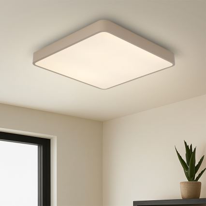 Brilagi - LED fényerőszabályozható mennyezeti lámpatest POOL SQUARE LED/48W/230V 3000-6000K 50x50 cm bézs + távirányító