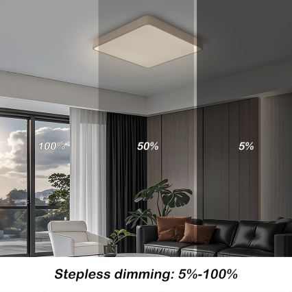 Brilagi - LED fényerőszabályozható mennyezeti lámpatest POOL SQUARE LED/48W/230V 3000-6000K 50x50 cm bézs + távirányító