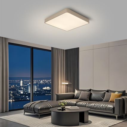 Brilagi - LED fényerőszabályozható mennyezeti lámpatest POOL SQUARE LED/48W/230V 3000-6000K 50x50 cm bézs + távirányító