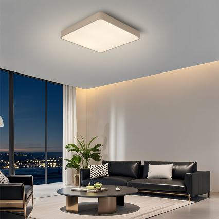Brilagi - LED fényerőszabályozható mennyezeti lámpatest POOL SQUARE LED/48W/230V 3000-6000K 50x50 cm bézs + távirányító