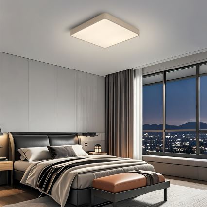 Brilagi - LED fényerőszabályozható mennyezeti lámpatest POOL SQUARE LED/48W/230V 3000-6000K 50x50 cm bézs + távirányító
