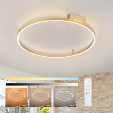 Brilagi - LED dimmelhető mennyezeti lámpatest PORTOFINO LED/60W/230V 3000-6000K átm. 80 cm aranyszínű + távirányító
