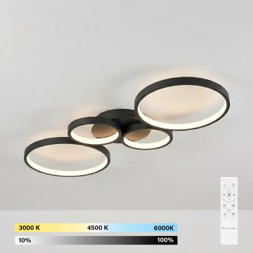 Brilagi - LED dimmelhető mennyezeti lámpatest RINGO LED/34W/230V 3000-6000K 28x78 cm fekete + távirányító